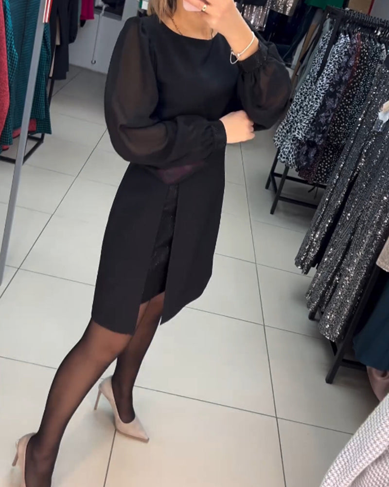 Elegant sort A-linje kjole