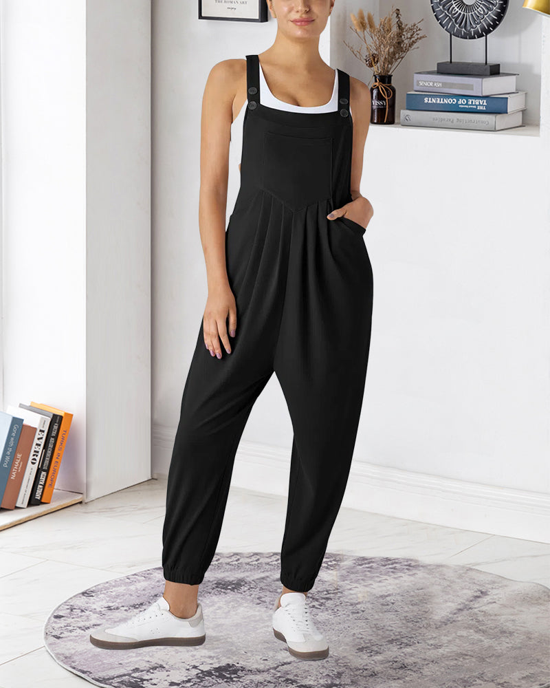 Overalls Ensfarvet Plisseret