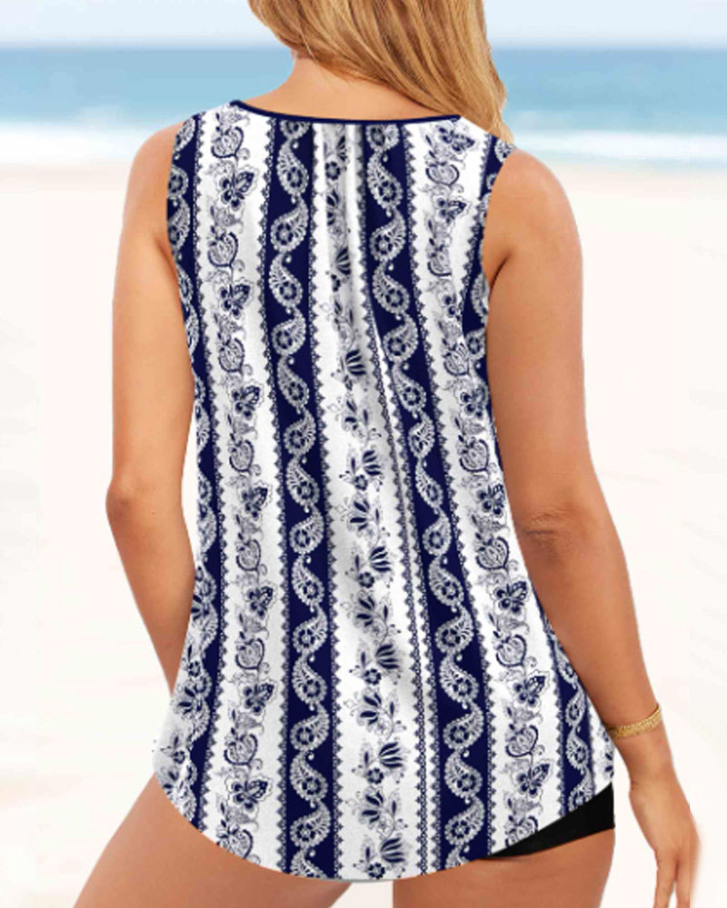 Trykt todelt tankini