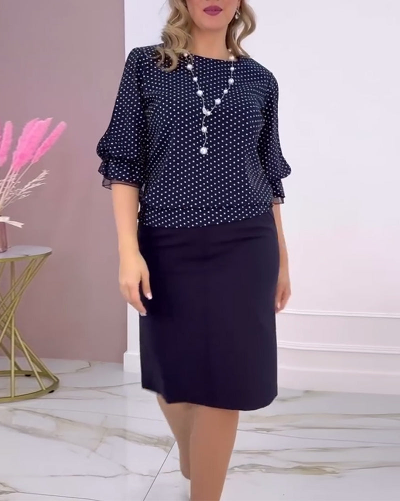 Bluse Prik Rund Hals