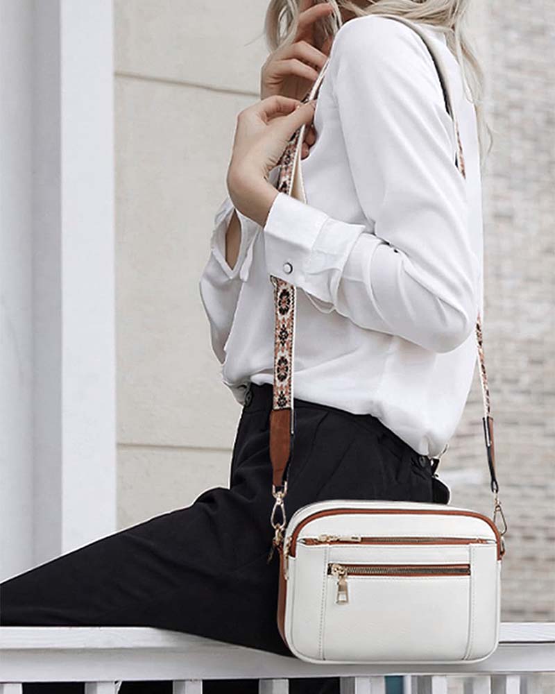 Multifunktionel crossbody-taske med lynlås