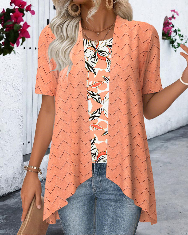 Bluse Falsk To-Delt Hult Tryk