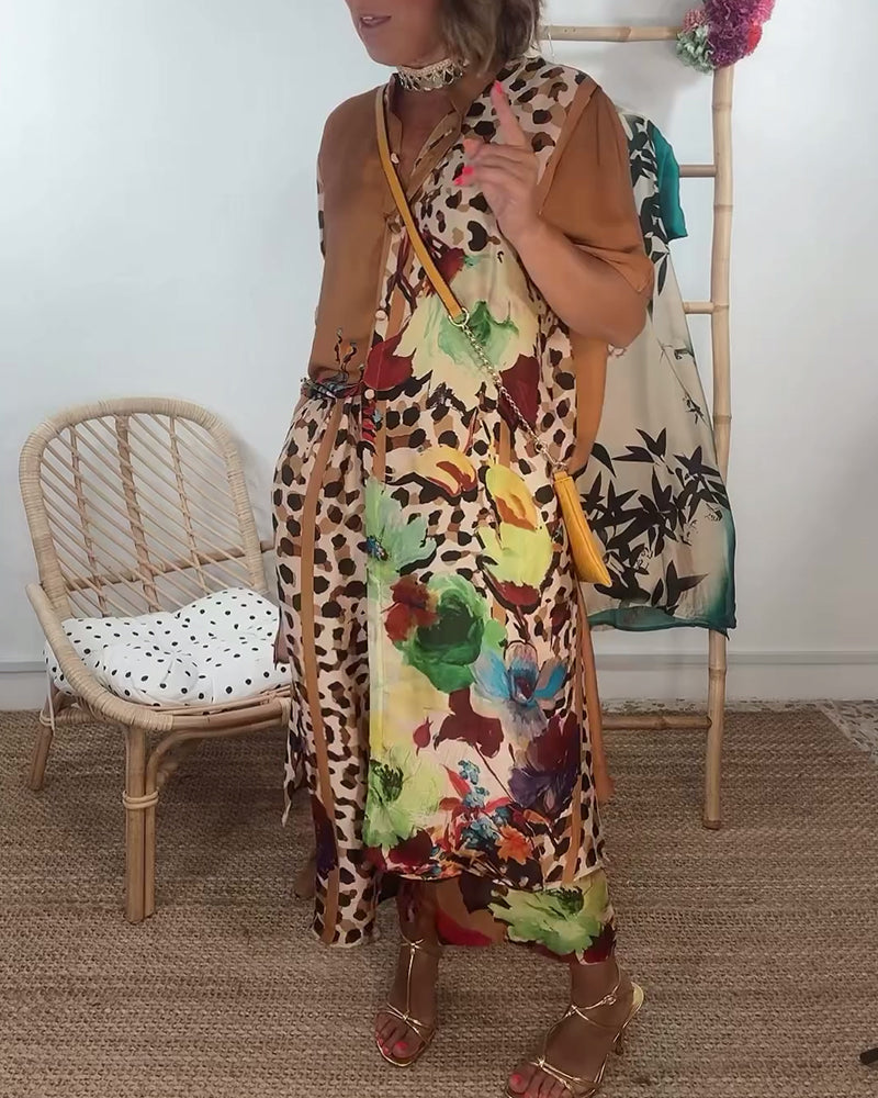 Todelt sæt med retromode print