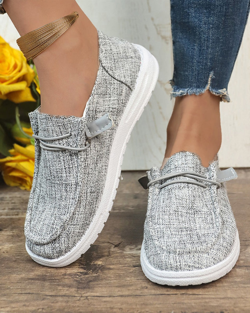 Ensfarvede slip-on sko