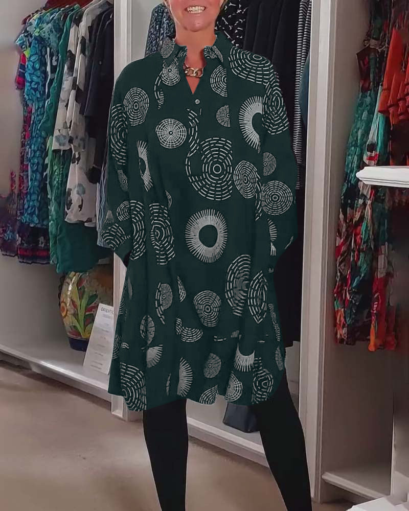 Casual kjole med geometrisk print