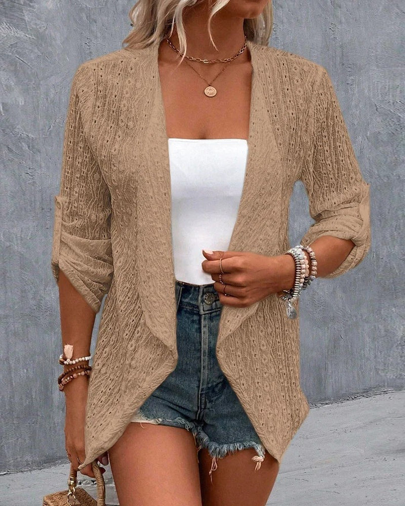 Enkel ensfarvet cardigan