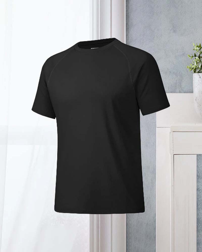 Hurtigttørrende T-shirt med rund hals