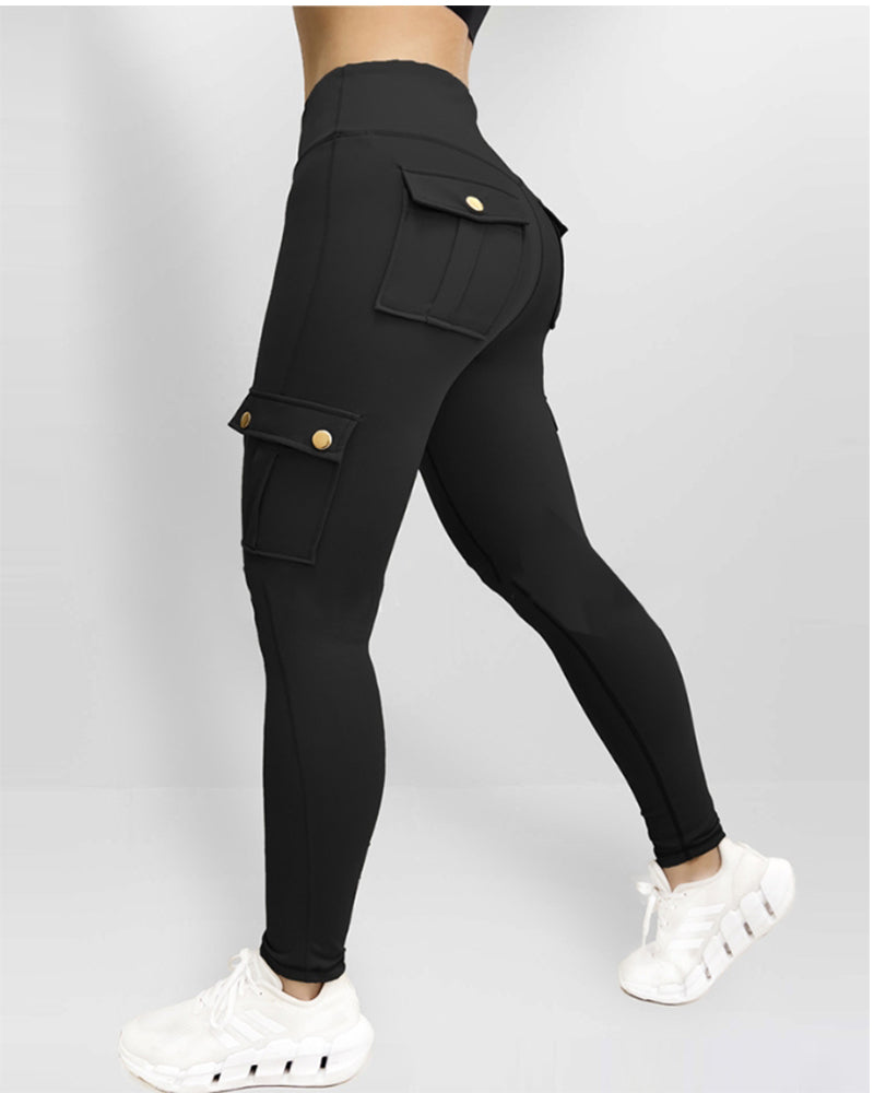 Højtaljede slim fit cargopants