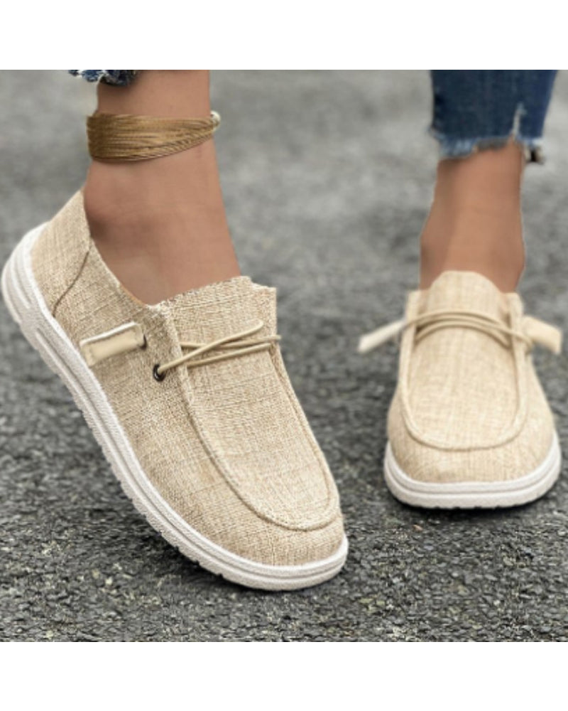 Ensfarvede slip-on sko
