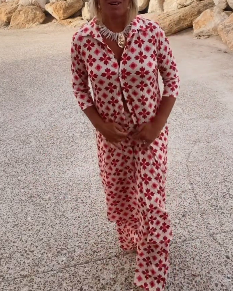 Todelt sæt med stilfuldt print