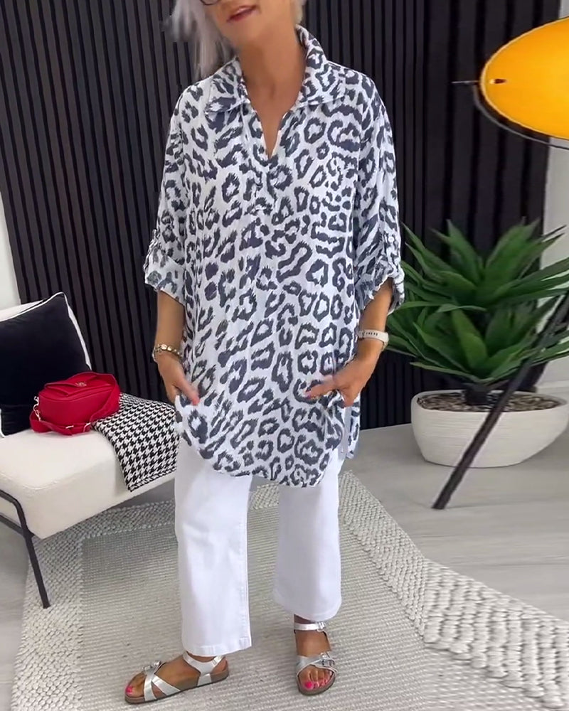 Bluse Krave Leopardtryk
