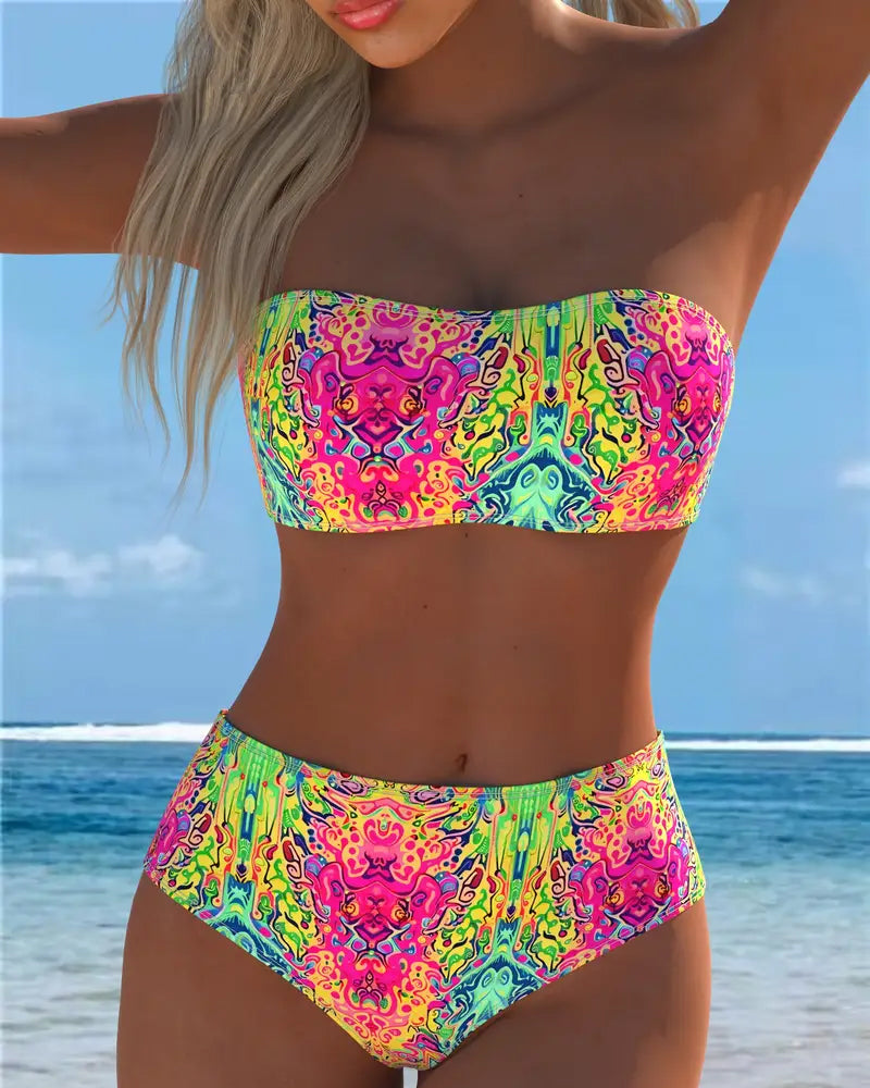 Bikini Bandeau Trykt