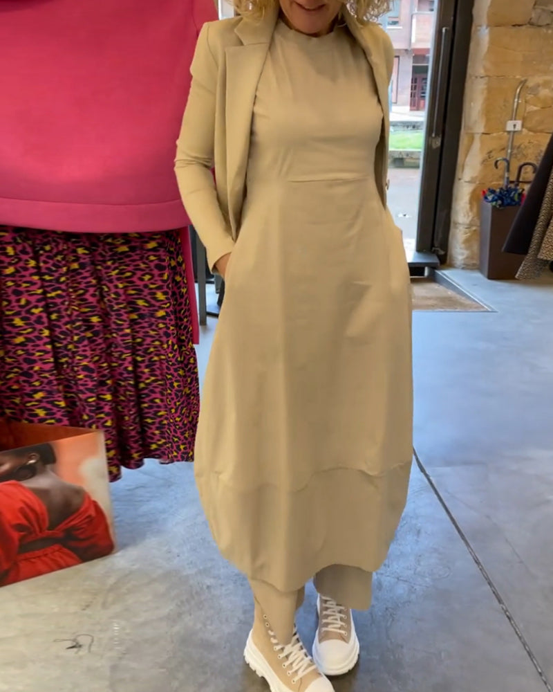 Beige maxikjole