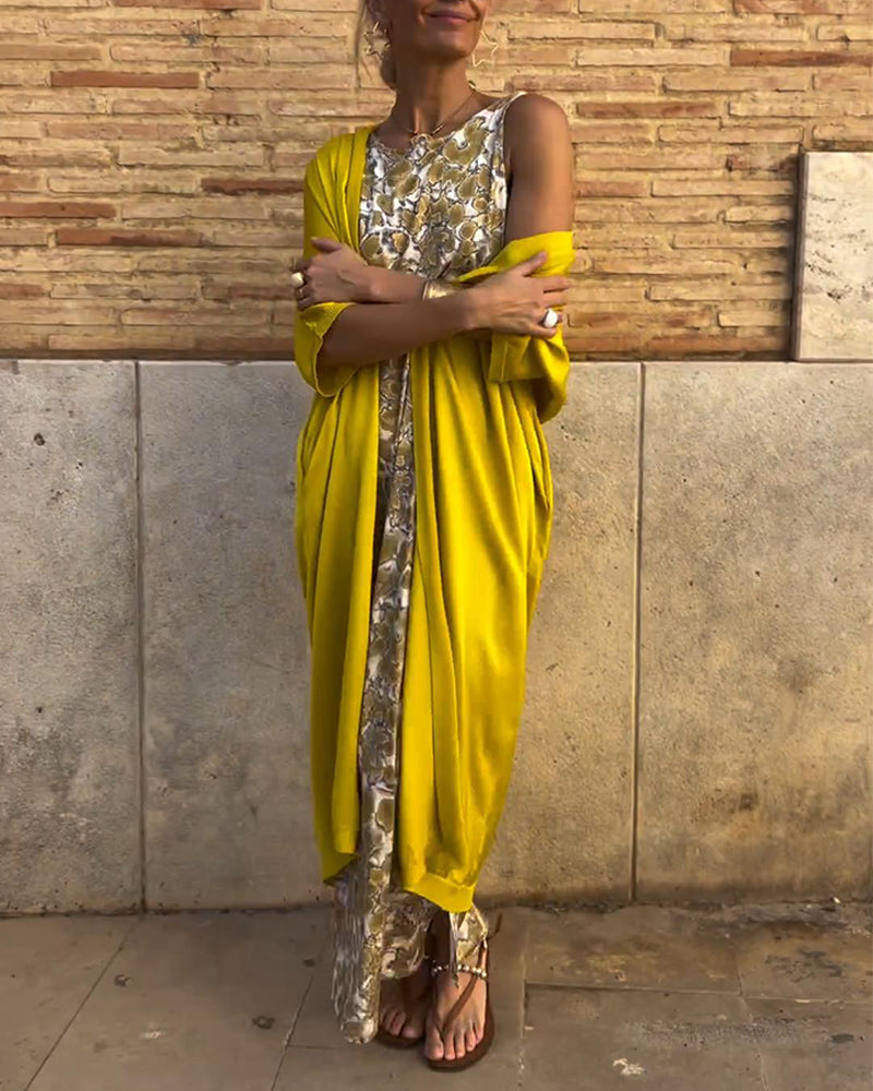 Elegant to-delt sæt med vintageprint