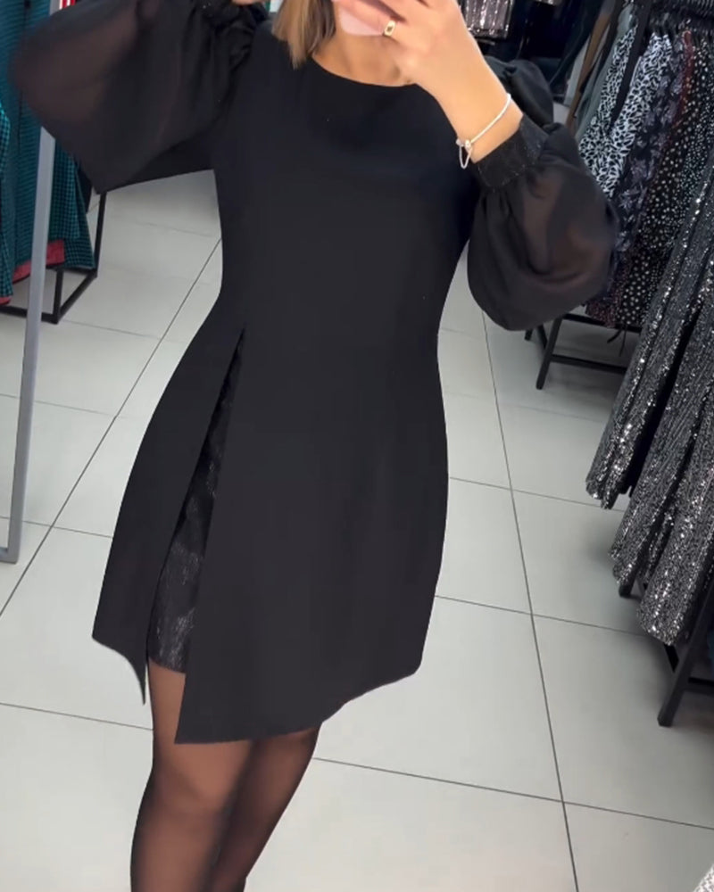 Elegant sort A-linje kjole