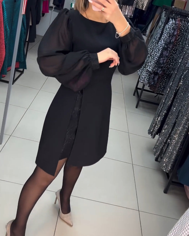 Elegant sort A-linje kjole
