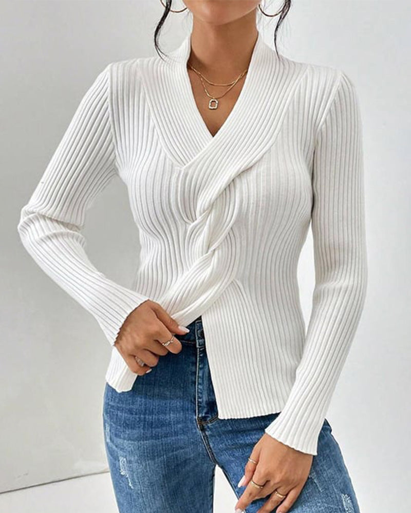 Elegant langærmet cardigantop