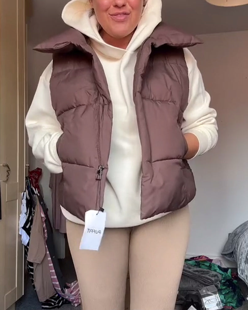 Koreansk Stil Stålske Vadderet Vest
