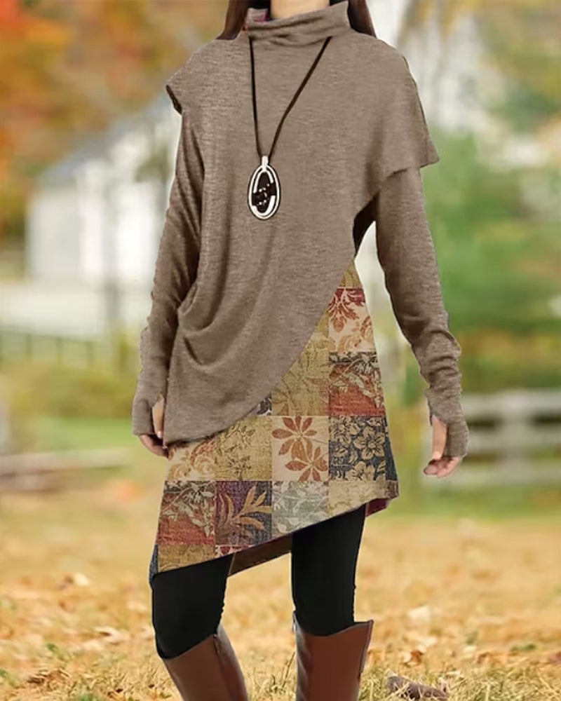 Retro Kjole i patchwork design
