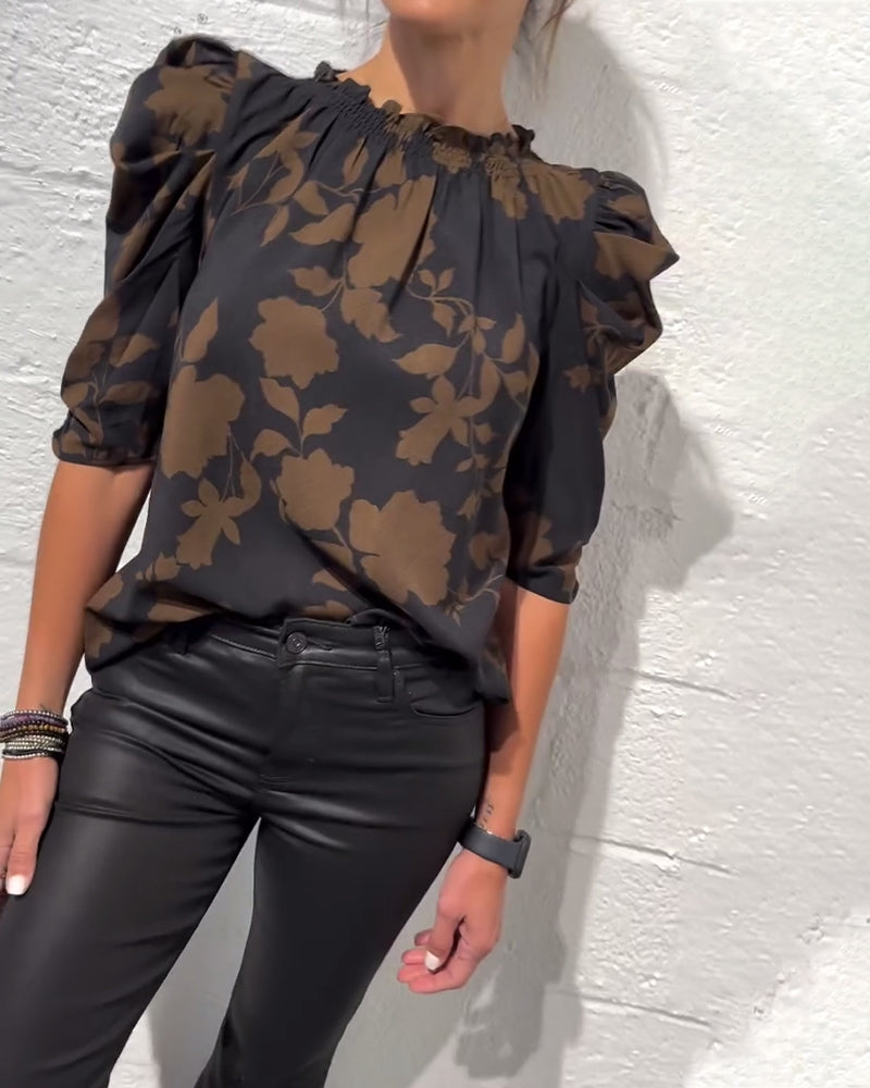 Bluse Puffærme Rynke