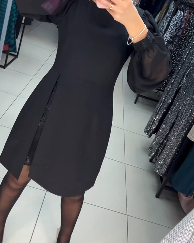 Elegant sort A-linje kjole
