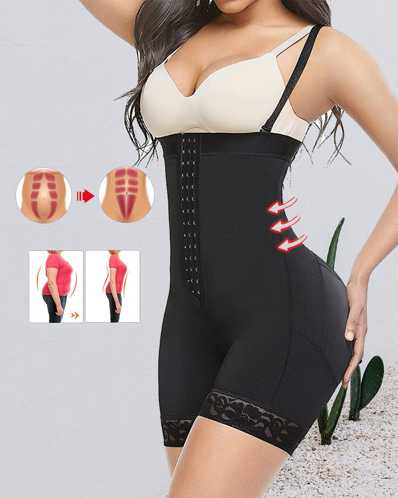 Aftageligt shapewear med mavekontrol og indbygget BH