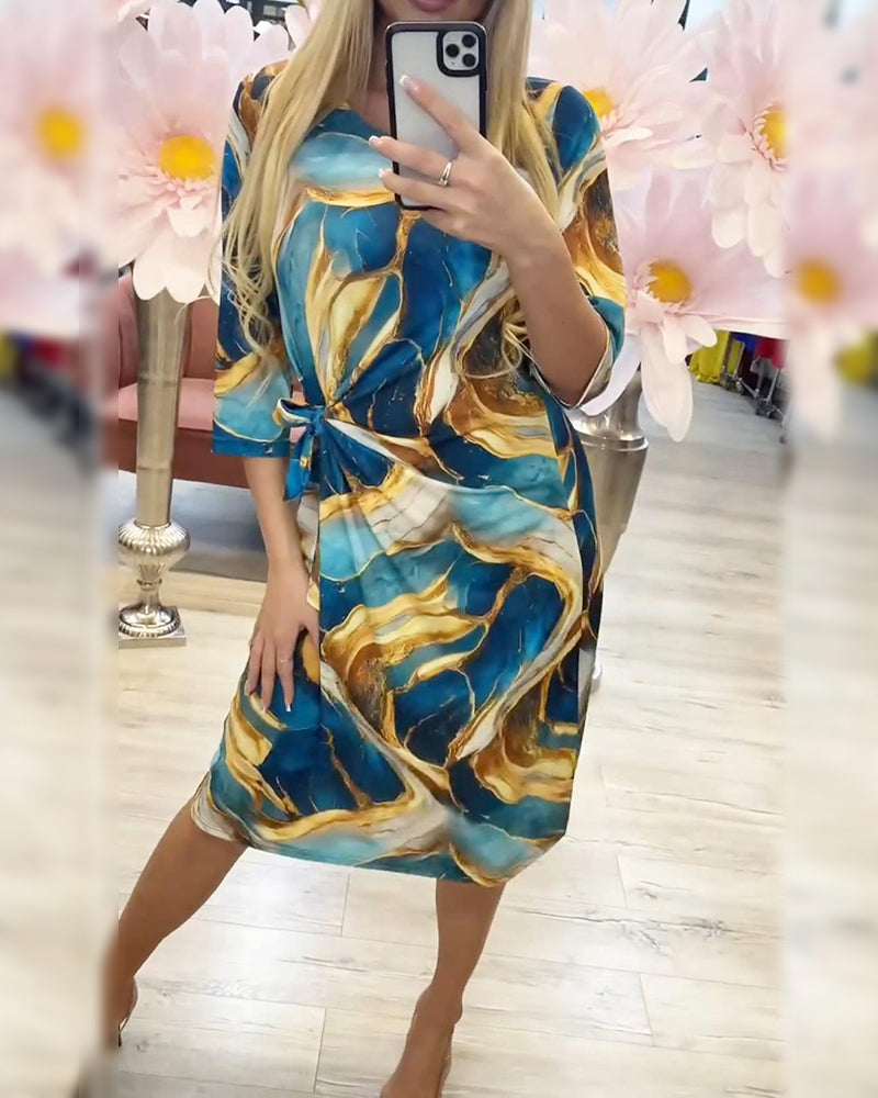 Kjole Halværme Twist Print
