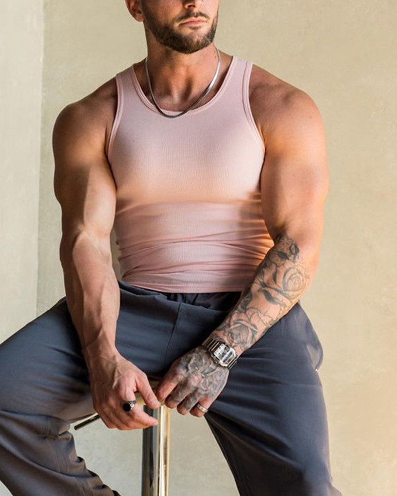 Ensfarvet tanktop (Herre)