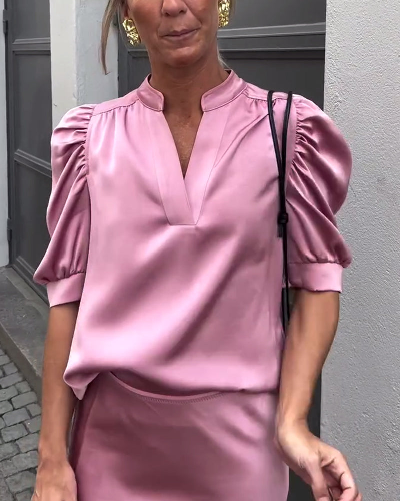 Pufærmer Bluse med Stålske