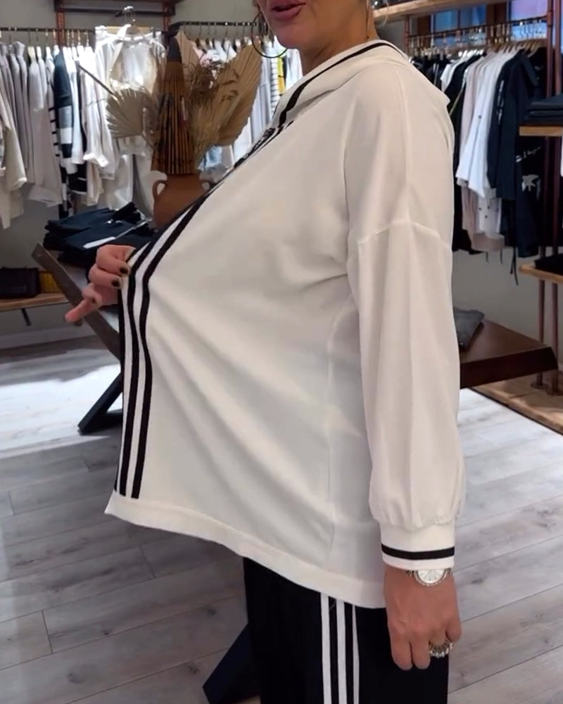 To-delt sæt | Hættetrøje og bukser med kontrasterende striber