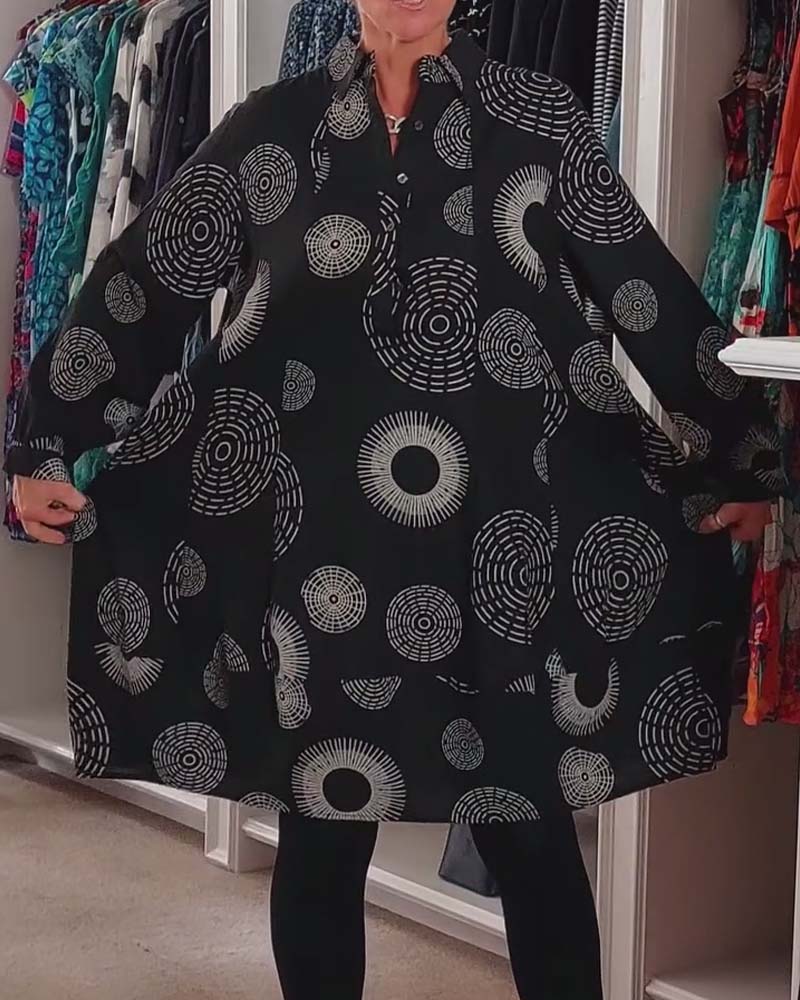 Casual kjole med geometrisk print