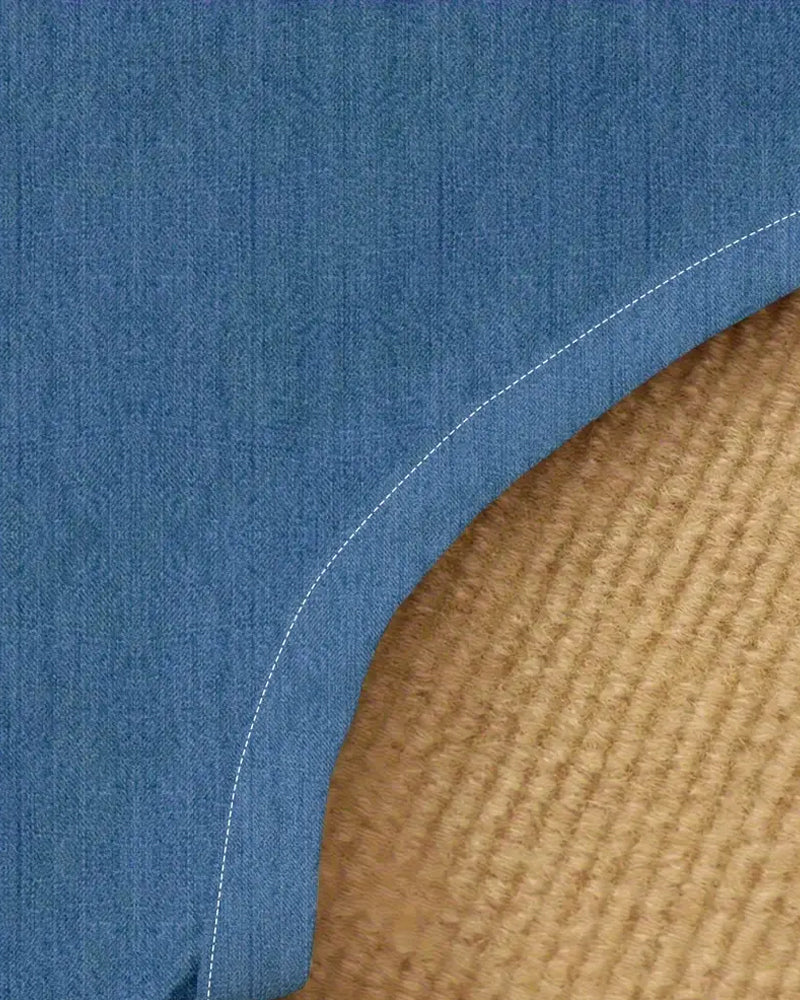 Kjole Ærmeløs Imitation Denim