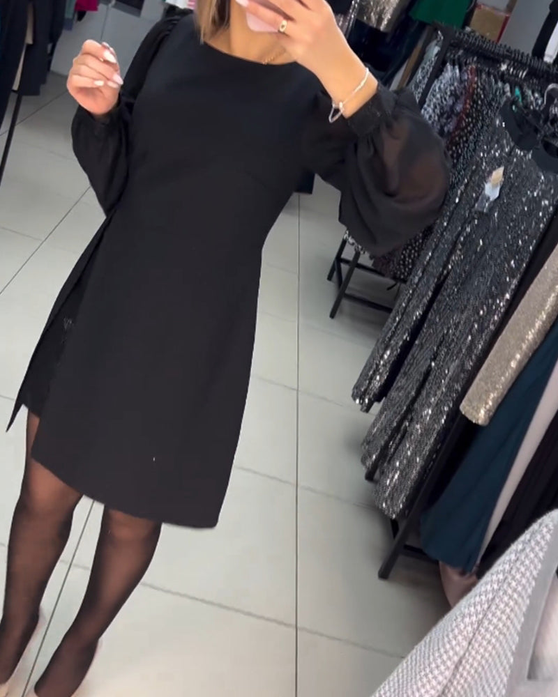 Elegant sort A-linje kjole