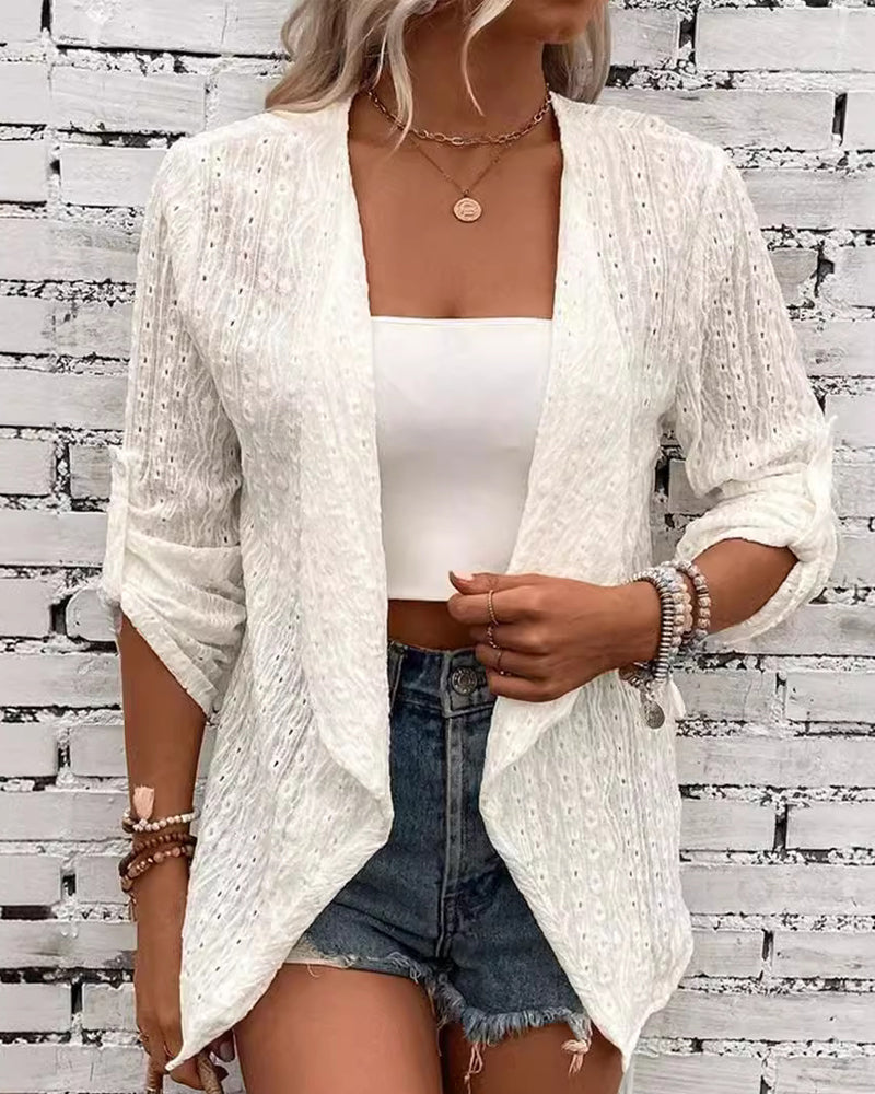 Enkel ensfarvet cardigan