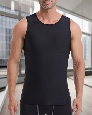 Ensfarvet tanktop i tætsiddende pasform (Herre)