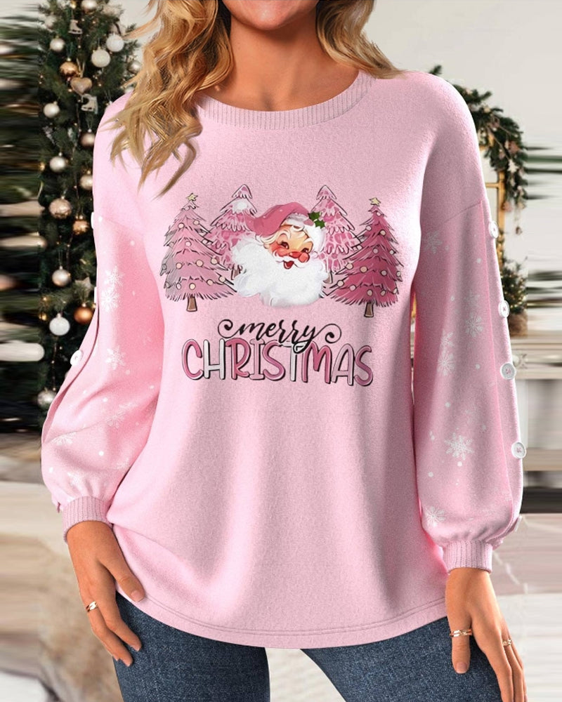 Sød julesweatshirt med lange ærmer