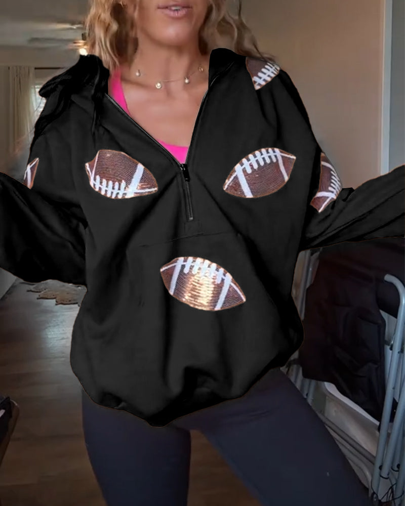 Hættetrøje Rugby Glitter