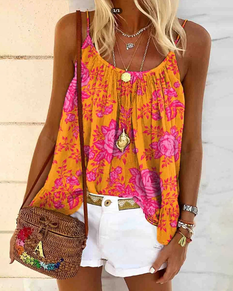 Tank Top Camisole Trykt Casual