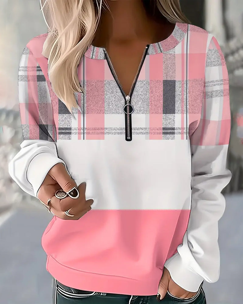 Sweatshirt Afslappet Ternet Kontrastfarve