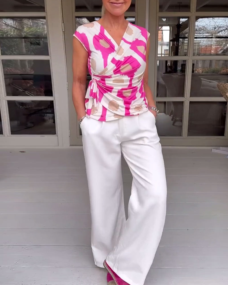 Tanktop med print og knudedesign