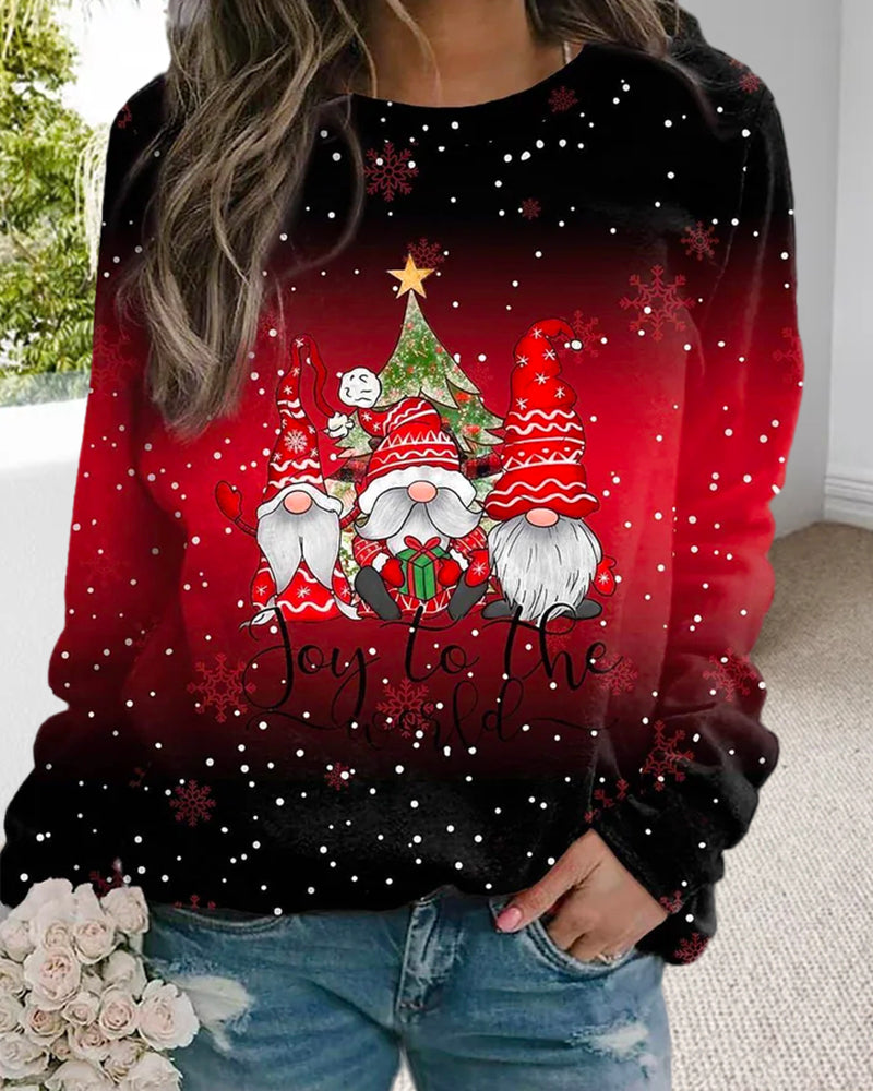 Julesweatshirt med gradientfarvemønster