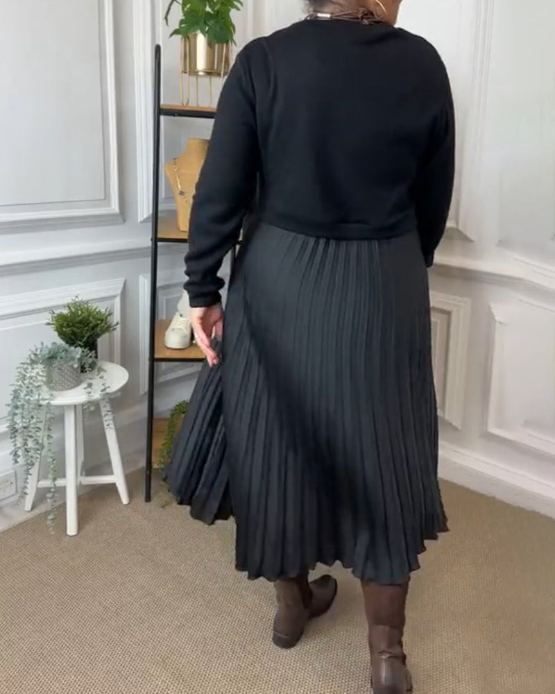 Lang patchworkkjole med svaj