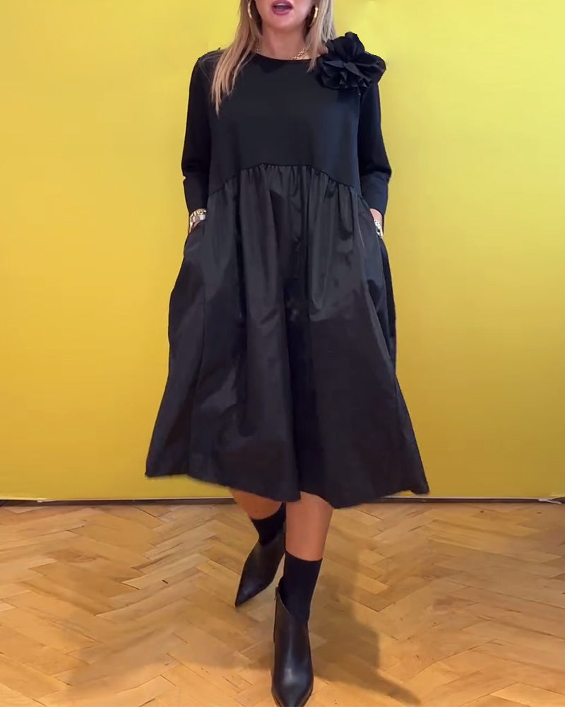 Sort kjole med rund hals