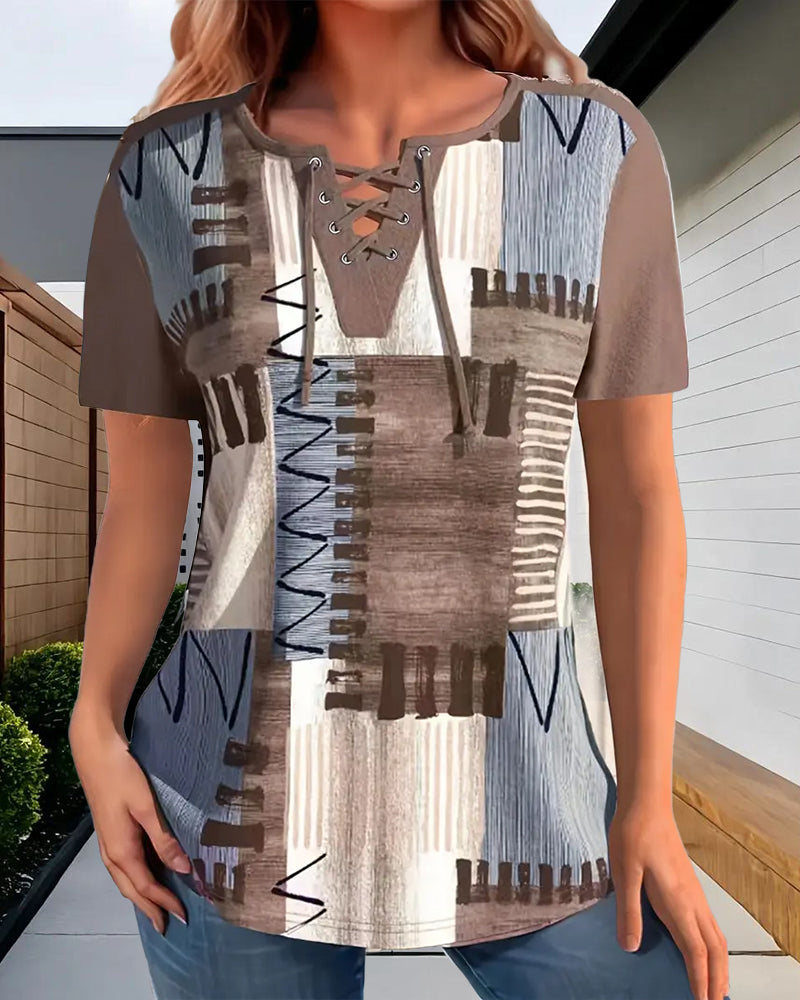 T-Shirt Kortærmet Kontrastfarve Bind