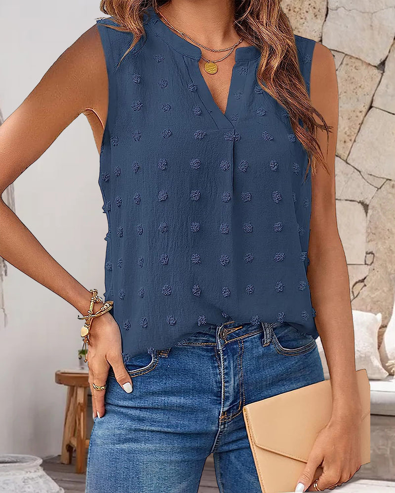 V-halset Jacquard top uden ærmer