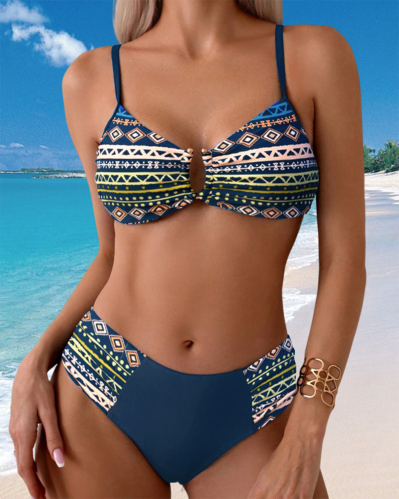 Bikini Trykt Feriestil Sexy To Delte