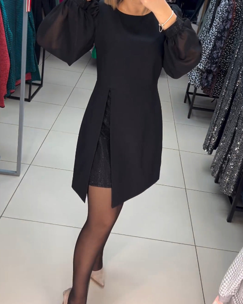 Elegant sort A-linje kjole