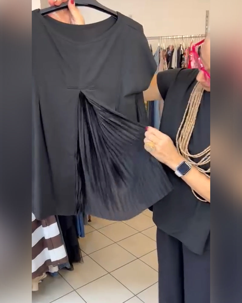 Bluse Afslappet Street Ensfarvet