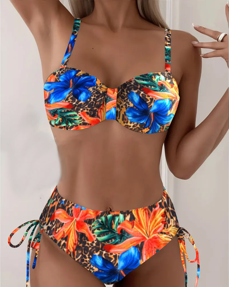 Bikini Bralette Leopard Blomsterprint