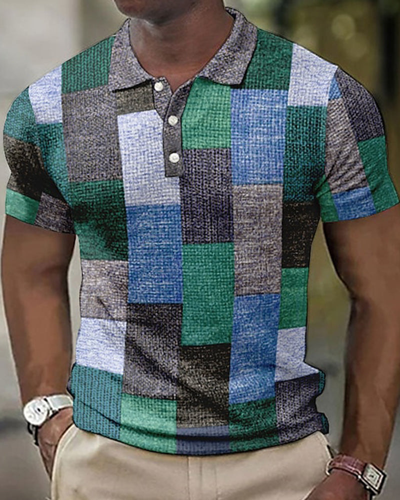 Kortærmet skjorte med plaidprint